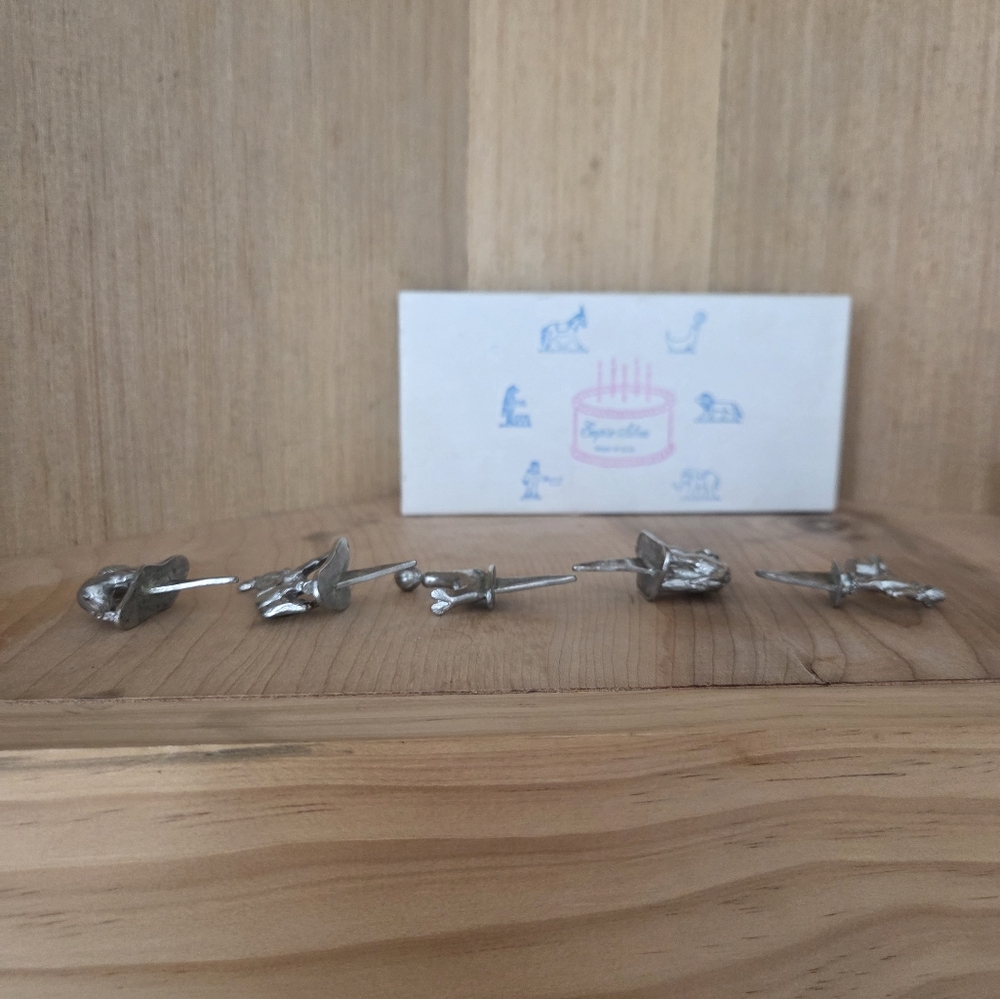 Empire Silver Pewter Circus Birthday Cake Candle Holders - Picture 5 of 9